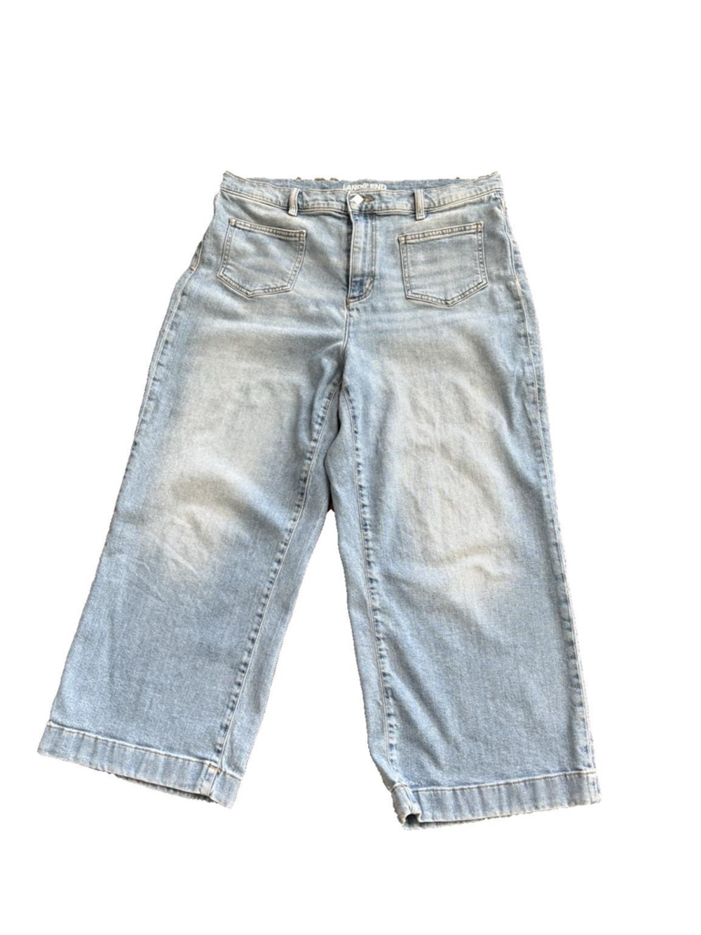 Light Blue Cropped Wide-Leg Women's Jeans